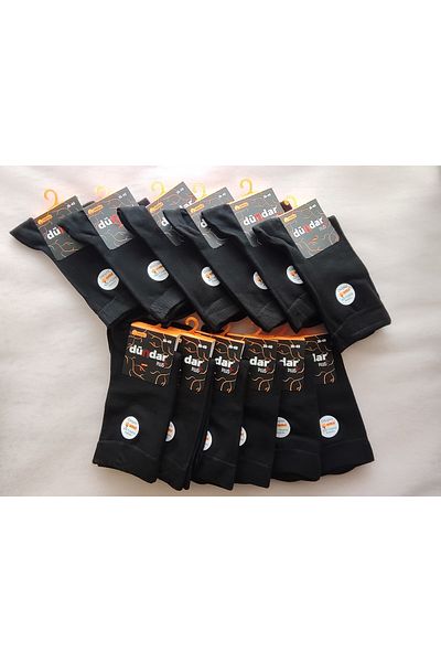Dündar Plus Women's Modal Socket Plain Black 12 Pieces 5725-1