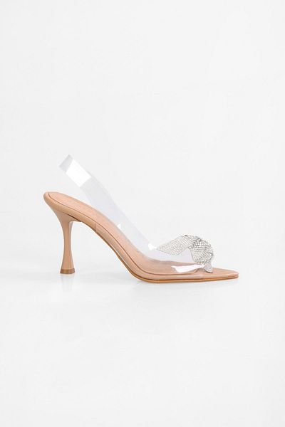 Shoeberry Pantofi cu toc transparent Starla Skin de damă