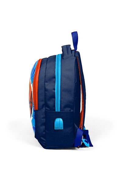 Coral High Minge de baschet cu model pentru copii, albastru bleumarin, rucsac școlar USB cu trei compartimente 24318