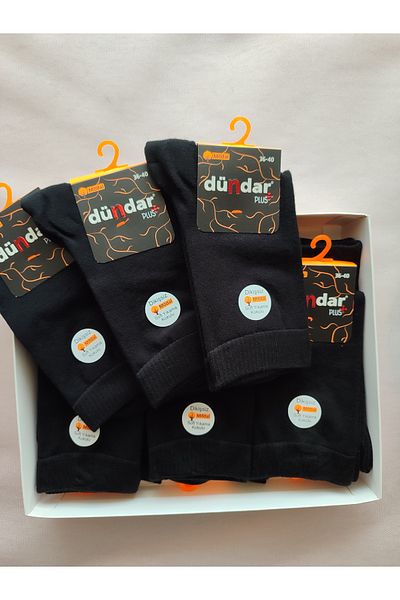 Dündar Plus Women's Modal Socket Plain Black 12 Pieces 5725-1