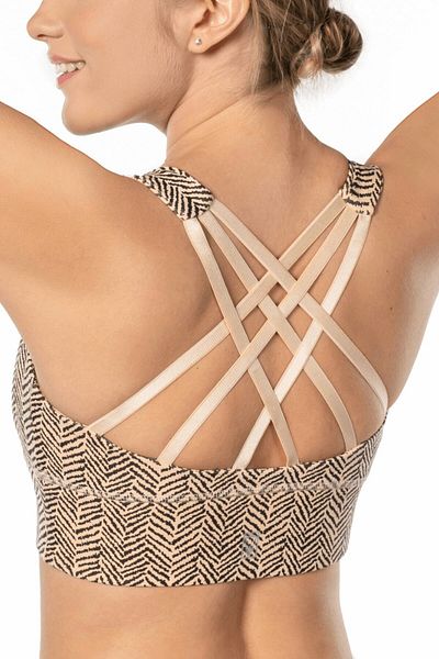 Lioness Activewear Αθλητικό σουτιέν με μοτίβο με χρώμα δέρματος με ψηλή πλάτη και λεπτομέρεια