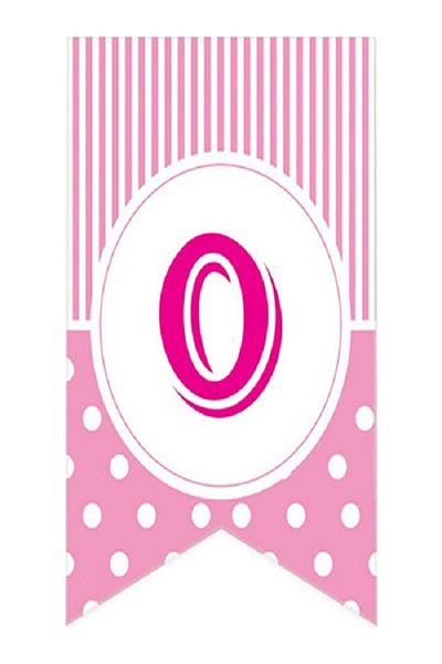 Kazanabil PINK COLORED POINTED FLAM FLAG LETTERS O LETTER