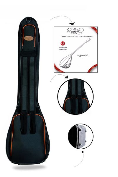 Donizetti Επαγγελματική ΑΔΙΑΒΡΟΧΗ 20 MM PADDED Gigbag Long Binding Saz Θήκη Μαύρη