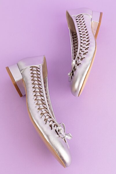 Gondol Kadın Hakiki Deri Günlük Kısa Topuklu Babet Ss.2024