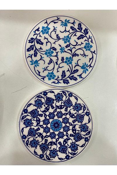 Eren Çini Seramiği 2 Pieces 16 cm Tile Patterned Ceramic Trivet