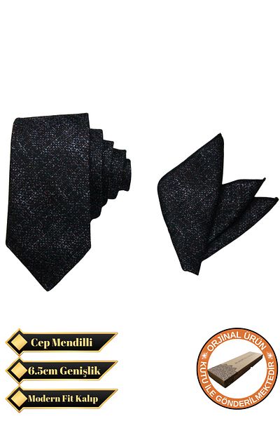 Elegante Cravatte Γκρι μοτίβο αποκλειστικό μοντέλο γραβάτα και μαντήλι τσέπης