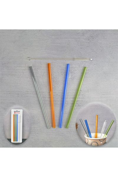 Tohana Colored Glass Straw Set Straight