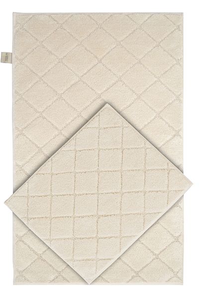 Confetti Ccl Uni 17714 - Natural-Ecru Bath Mat, 57X100 and 50X57 Set of Two