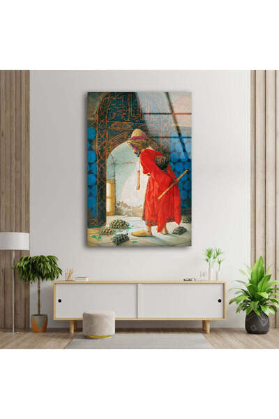 myphotostation Kaplumbağa Terbiyecisi Temperli Cam Duvar Tablosu