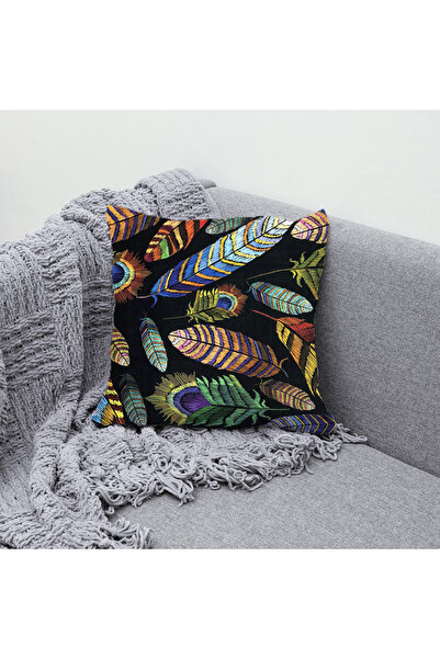 Gofre Home Husă de pernă decorativă cu model cu pene imprimată digitală - hus...