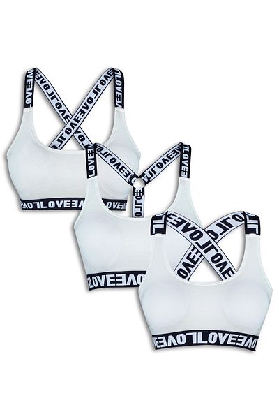 HNX Bumbac LOVE Cauciuc Femei Sportsman Bustier 3buc