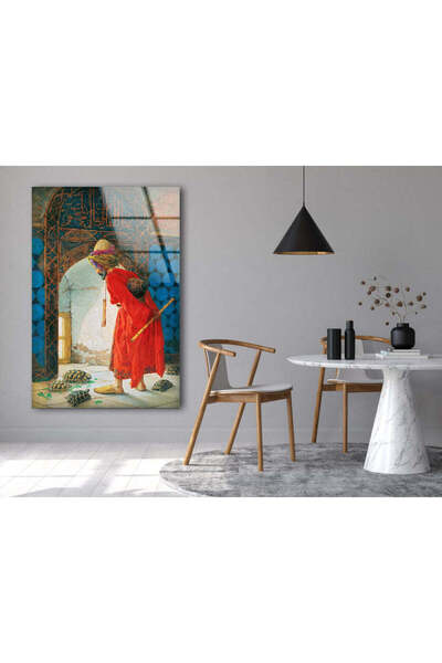 myphotostation Kaplumbağa Terbiyecisi Temperli Cam Duvar Tablosu