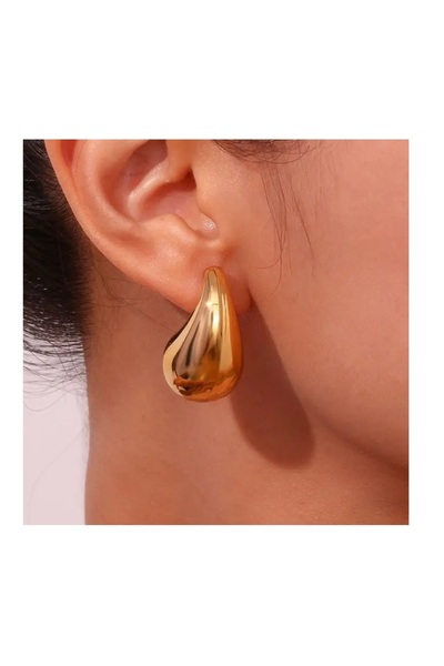 Efe Toys أقراط متدلية من الفولاذ المقاوم للصدأ اللامع، أقراط دمعة سميكة، مجوه...