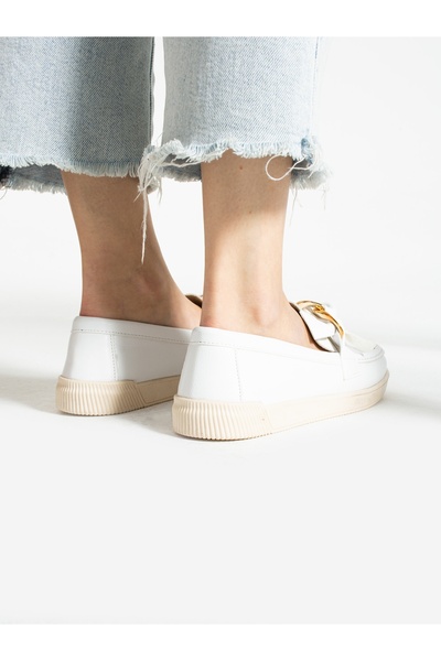 Alemdar Shoes Жіночі мокасини з білою пряжкою