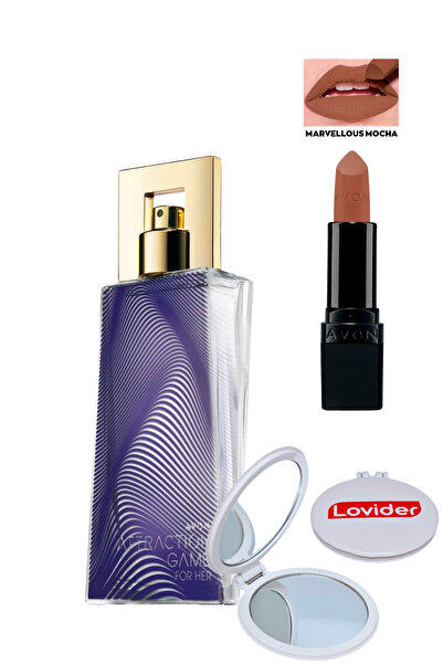 AVON Attraction Game Kadın Parfüm EDP 50ml + Marvellous Mocha Mat Ruj + Lovid...