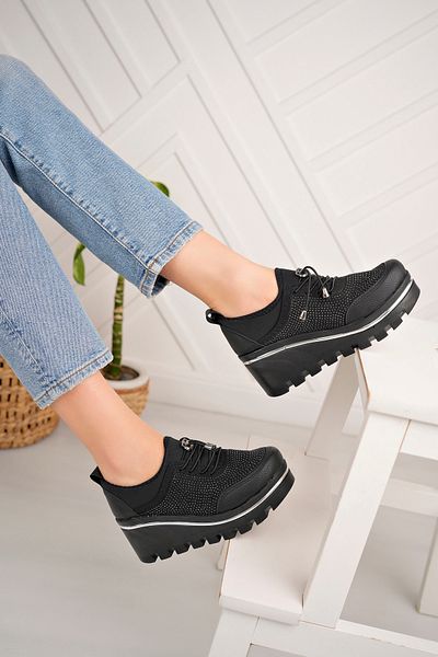 Nexs Pantofi negri Semi Stone de damă