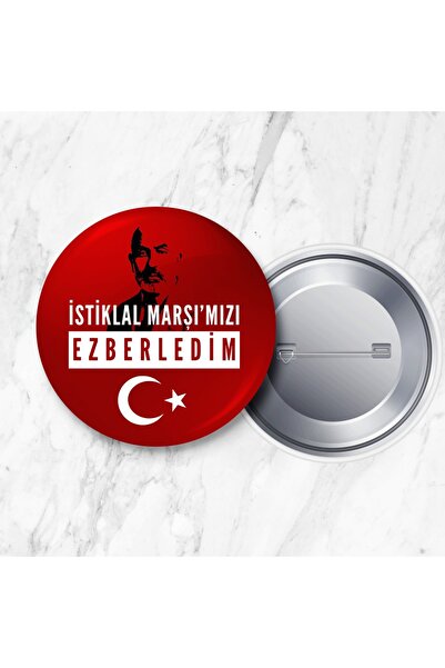 DeBu Tasarım 5 Adet İstiklal Marşımızı Ezberledim İğneli Metal Yaka Rozeti 58...