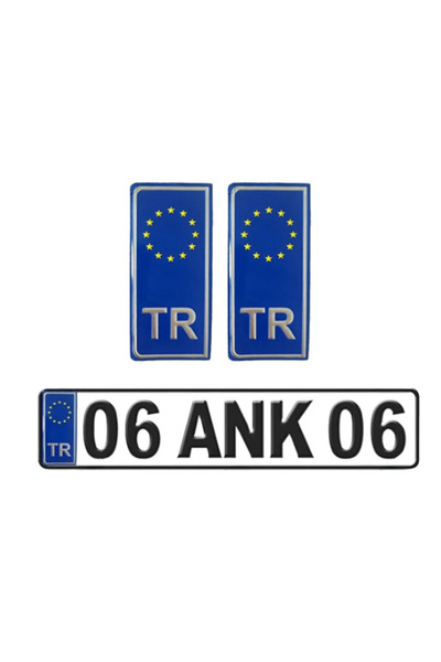 HMNL Tr Plaka Stıcker 2'li - Türkiye Plaka Stıcker - Türkiye Plakalık Stickeri