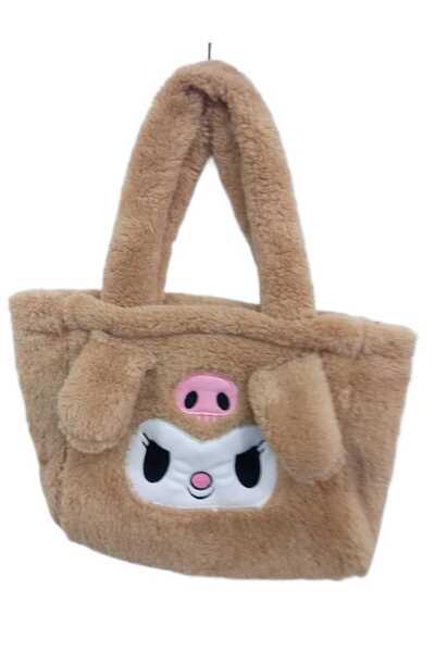 Bakmakistersen Peluş Çanta Anime Kuromi Kawaii Peluş El Çantası Kahverengi
