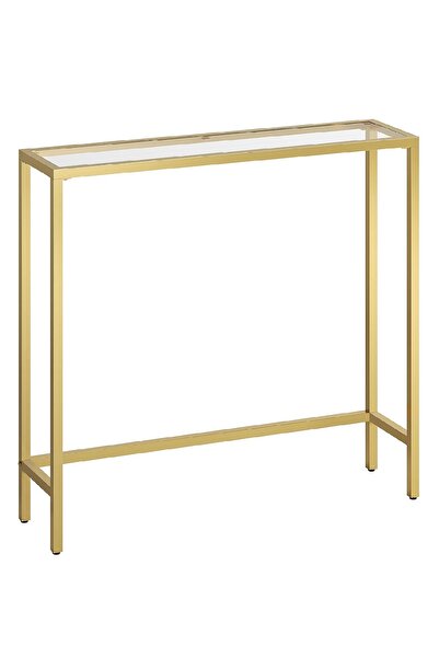 TOLIAHOME Modern Gold Renk Temper Camlı Dresuar Metal Konsol