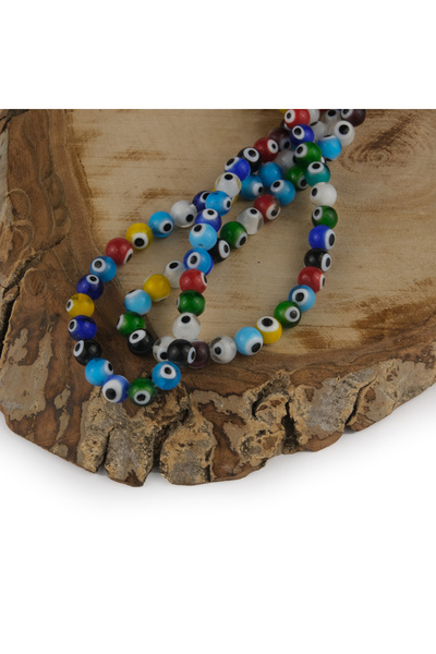 Prestij Boncuk Πολύχρωμες Γυάλινες Χάντρες Κακού Οφθαλμού 8mm