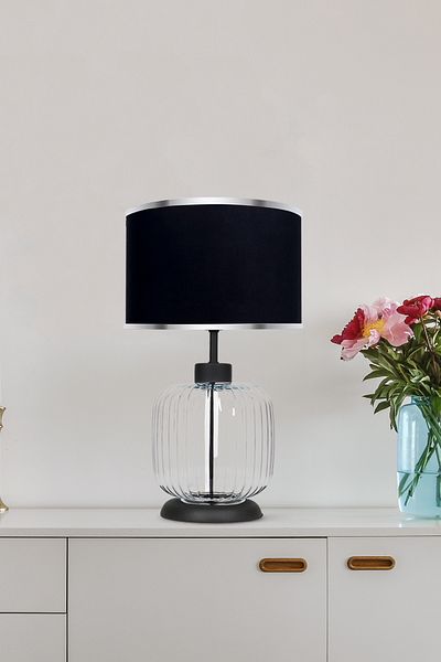 MINIMAL ETICARET VE BILGI TEKNOLOJILERI Intense Transparent Black Glass Lampshade