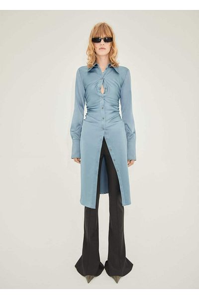 MANGO Woman Rochie cămașă slim fit
