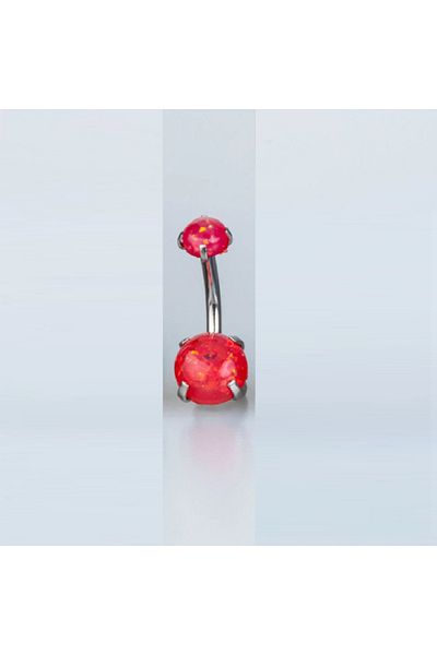 Öte Beri Hayallerin Ötesi 316l Non-Tarnish Anti-Allergic Surgical Steel - Double Zircon Stone Navel Piercing