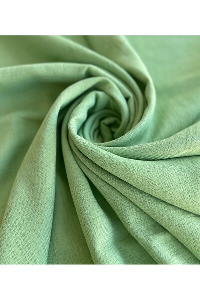 Marka Keten Görünümlü Polyester Kumaş Mint Yeşili 1 Metre