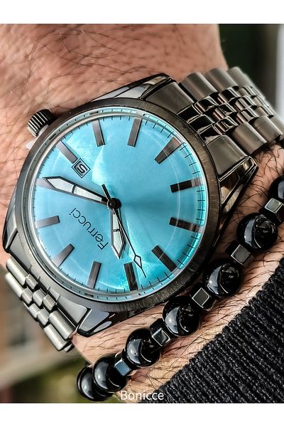 Ferrucci Smoked Men's Wristwatch with Bracelet Gift