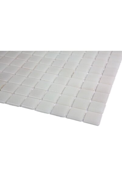 MozaiKristaL Mutfak Tezgah Arası Ve Tüm Yüzeyler Için 25x25 Mm Beyaz Cam Mozaik. ( 10 File Karo =1 M2 Fiyatıdır)