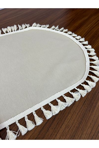 Zeren Home Φούντα Λεπτομερής Οβάλ Λινό Runner 40x150