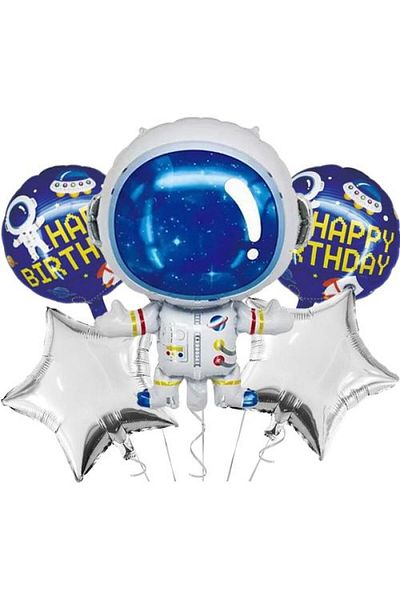 parti Space Themed Rocket Foil Balloon Set of 5