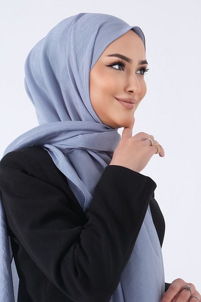 HAREM SCARF Şal Voile Brisa Albastru Denim