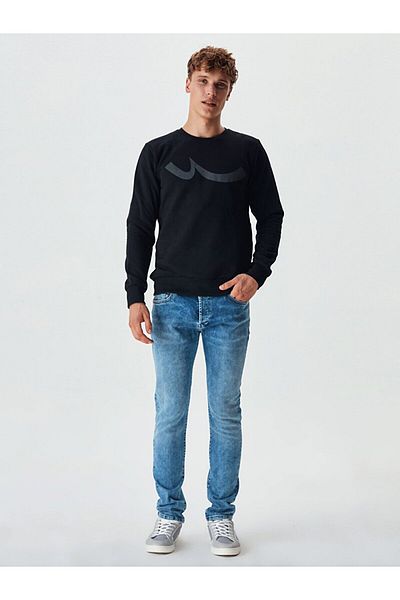 Ltb Μαύρο φούτερ με λογότυπο Crew Neck