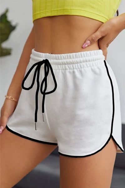 macklin Detailed Mini Shorts with Ribbed Slits