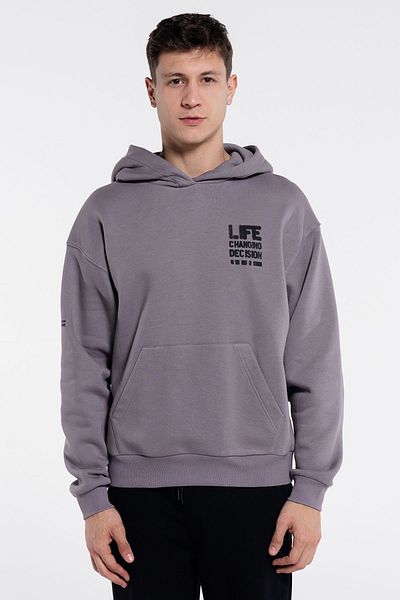 Friday Offset Ανδρικό φούτερ Sydney Grey Extra Oversize με κουκούλα - ράστερ 3 νήματα