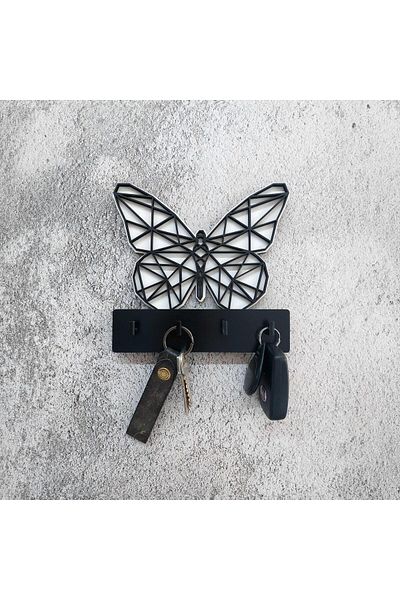 CajuArt Geometric Butterfly Patterned Wall Hanger - Keychain