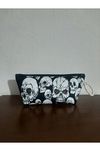 owl bag ροκ- μεταλλική- θήκη για στυλό με μοτίβο κρανίου - τσάντα μακιγιάζ