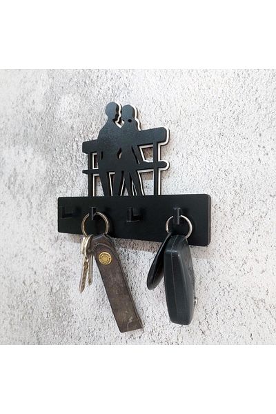 CajuArt Dear Wall Hanger - Decorative and Keychain Sitting on the Bench