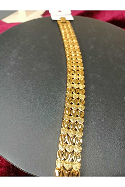 sedefaccessory 22 AYAR ALTIN SUYUNA BATIRILMIŞ ÇELİK ÖRGÜ MODEL  BİLEKLİK