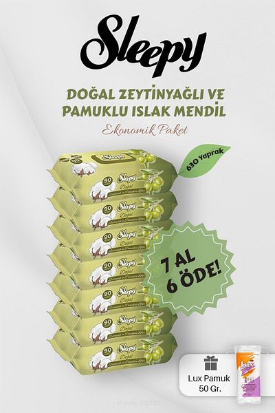 Sleepy 90's Olive Oil Cotton Baby Wipes BUY 7 GET 6