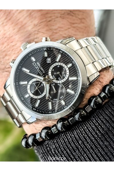 Ferrucci Functions Active Silver Color Steel Strap Waterproof Men's Wristwatch + bracelet