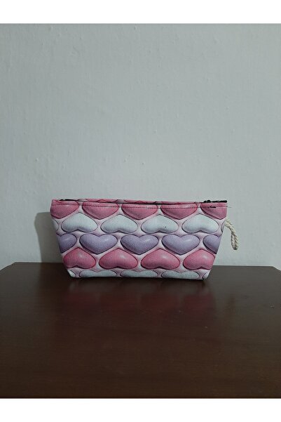 owl bag Несесер за моливи с шарен дизайн във формата на малки розови сърца (3...