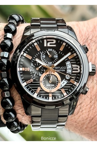 Ferrucci Black Men's Wristwatch+Bracelet