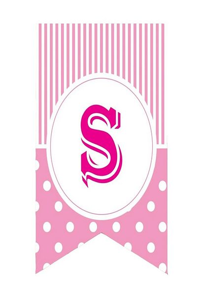 Kazanabil PINK COLORED POINTED FLAM FLAG LETTERS S LETTER