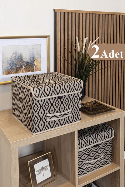 Pazar Kapısı 2 Pieces Bohe Multi-Purpose Box with Lid Mini Shelf Organizer