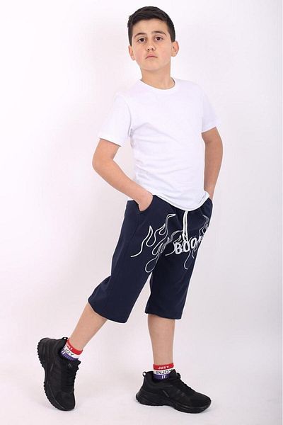 Çiggo Kids Set de sus și de jos Capri cu imprimeu simplu și tricou de bază