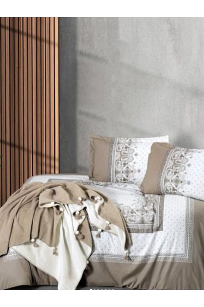 serev Minteks Ecosse Lavita Blanket Set (Brown)