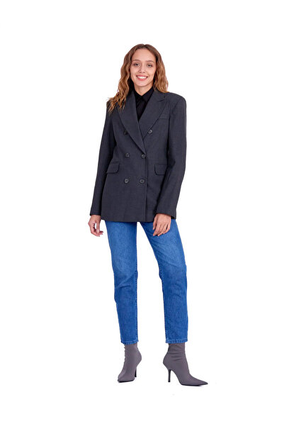 Fashinyou Kadın Gri Blazer Ceket